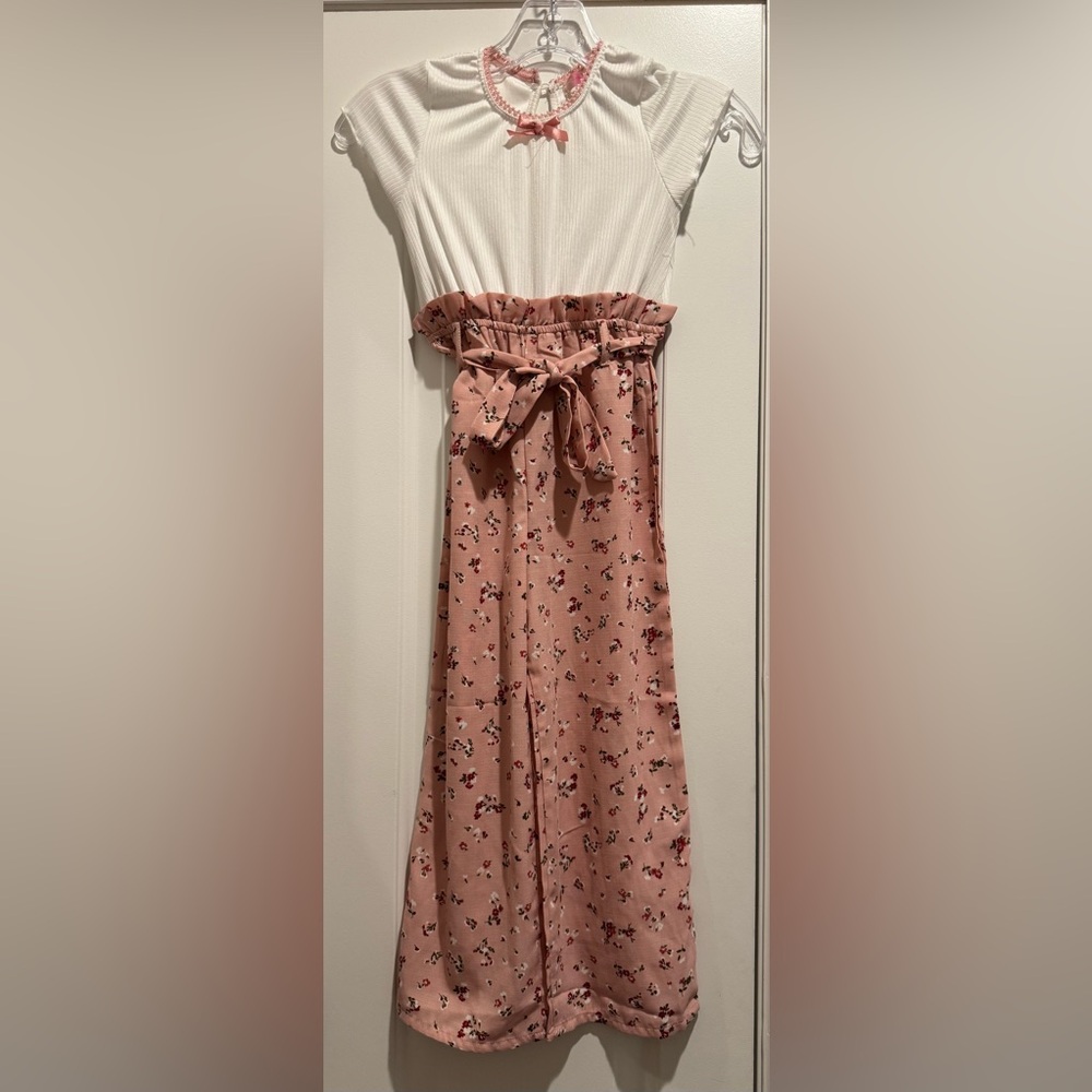 Girls Floral Blush One-Piece Romper